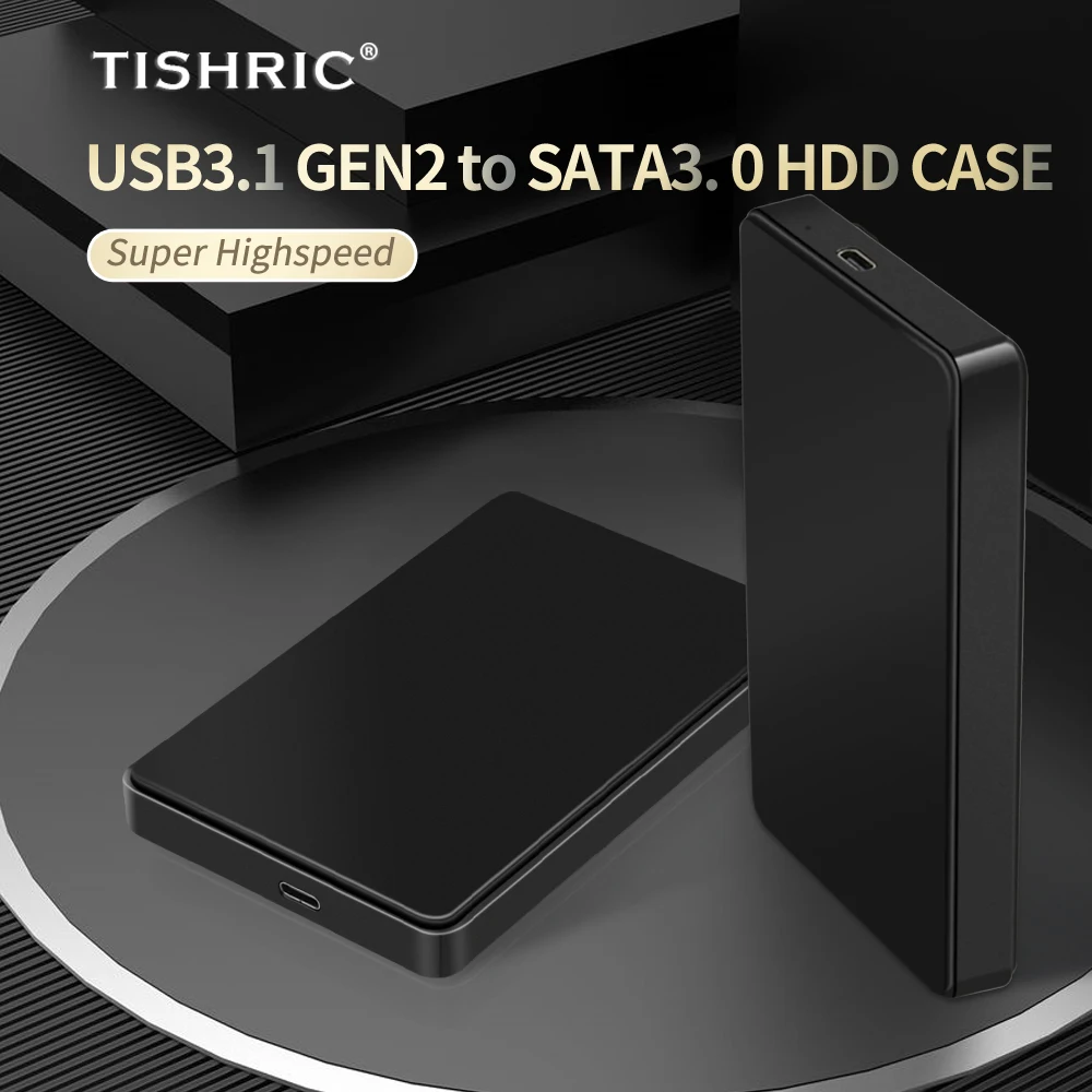 TISHRIC 2.5 HDD Case SATA To USB 3.1 Type C External Hard Drive Case For Hard Drive Hard Drive Box Hdd Enclosure