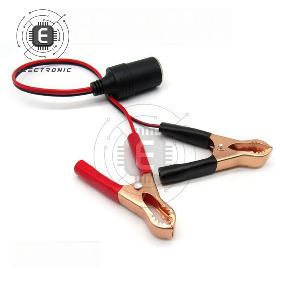 12V Power akumulator samochodowy klipsy żeńskie zasilanie z zapalniczki samochodowej gniazdo do akumulatora zacisk szczękowy do urządzeń cyfrowych