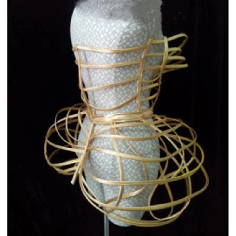 Gold openwork armor Jumpsuit future space warrior bar gogo costume Dj Dancers Sexy Nightclub DS Singer party Clothes Stage Wear