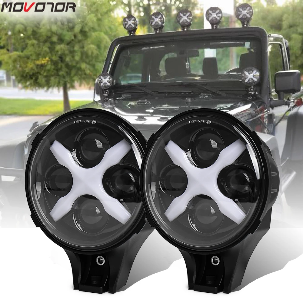 2 Pcs 6 Inch Led Spotlights 12V Led Auxiliary Lights 1 Set for Trucks SUV Off-road Vehicles -Toyota