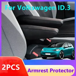 2PCS For VW ID.3 Armrest Cover Dust-proof PU Leather Interior Armrest Protective Cover Cushion for Volkswagen ID3 2021 2022