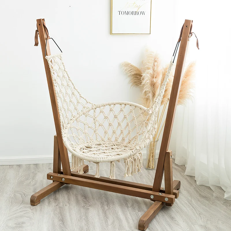 

Solid Wood Swing Chair for Indoor and Outdoor, Rocking Chair, Courtyard Basket, Leisure, Minimalist, TT