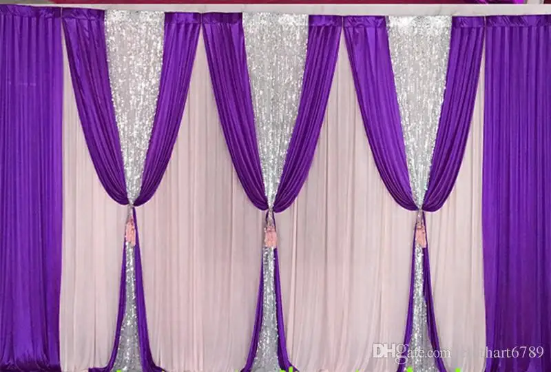 backdrop with dense sequins swags church backcloth Party Curtain Celebration 3M*6M Stage curtain  Background decoration