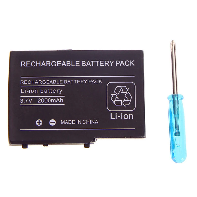 2pcs High Capacity 2000mAh 3.7V Rechargeable Lithium-ion Battery + Tool Pack Kit for Nintendo DSL NDS Lite