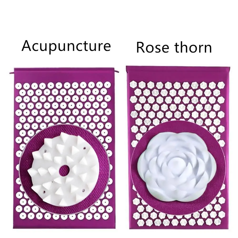 Acupressure Cushion Mat, Spike Pad, Rose Thorn Massage, Yoga Mat, Relieve Stress, Back, Body Pain, 68x42x2cm, THANKSLEE