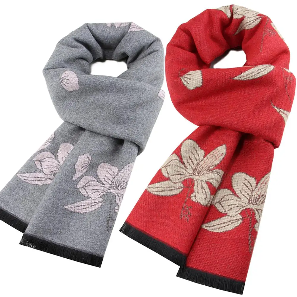 New Spring Winter Triangle Scarf For Women Print flower Warm Cashmere Scarves Female Shawls Pashmina Lady Bandana Wraps Blanket