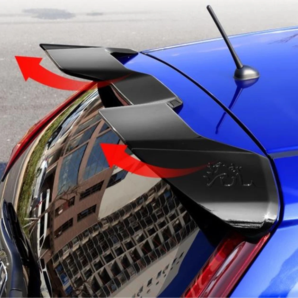 For Honda Fit GK5 Jazz Hatchback 2015-2019 YOFER Rear Spoiler Wing Black Car Tailgate Lid Trunk Window Upper Roof Splitter Lip