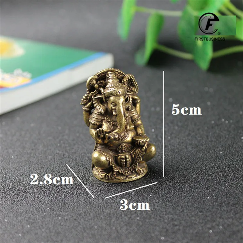 Gold Lord Ganesha Buddhas Statue Elephant God Sculptures Ganesh Figurines Pure Copper Home Garden Buddha Decoration Model Gift