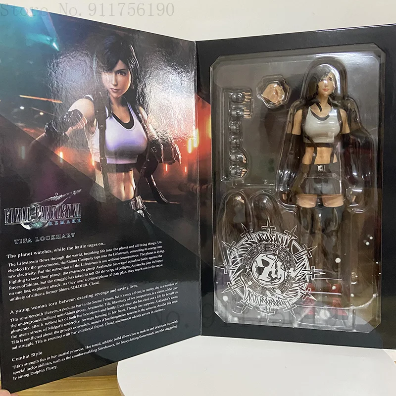 Play Arts Kai Tifa Lockhart Figure PVC Collection Movable Joint Action Model Toys Gifts 28CM