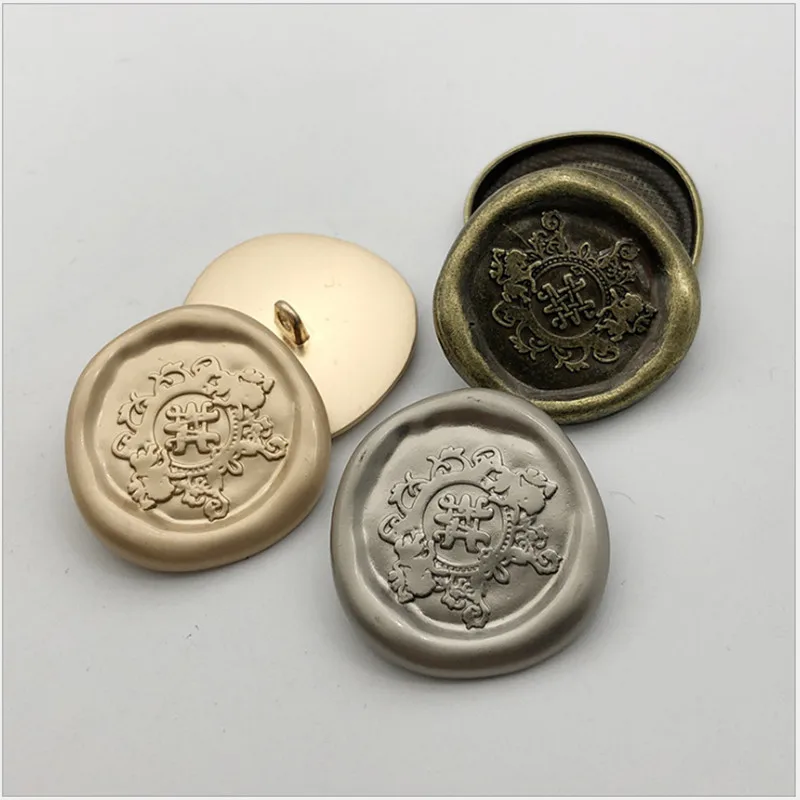 2Pcs／Lot Antique Bronze Vintage Metal Buttons 28mm Fur Parka Coat Decoration aAccessories Clothes Diy HS201010-11