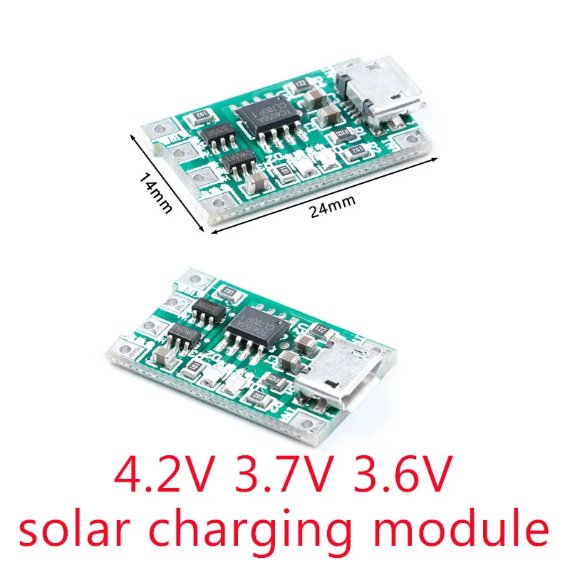 2Pcs 1A Micro USB 18650 Lithium Battery Charging Board solar charging module Charger Module+Protection Dual Functions TP4056