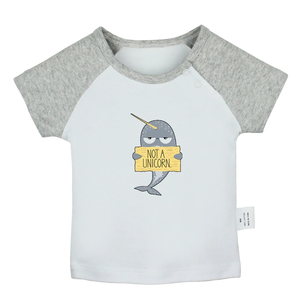 Funny Cute Narwhal One Tail of a Whale Design Newborn Baby Boys Girls T-shirts Toddler Printing Graphic Short sleeve Tee Tops