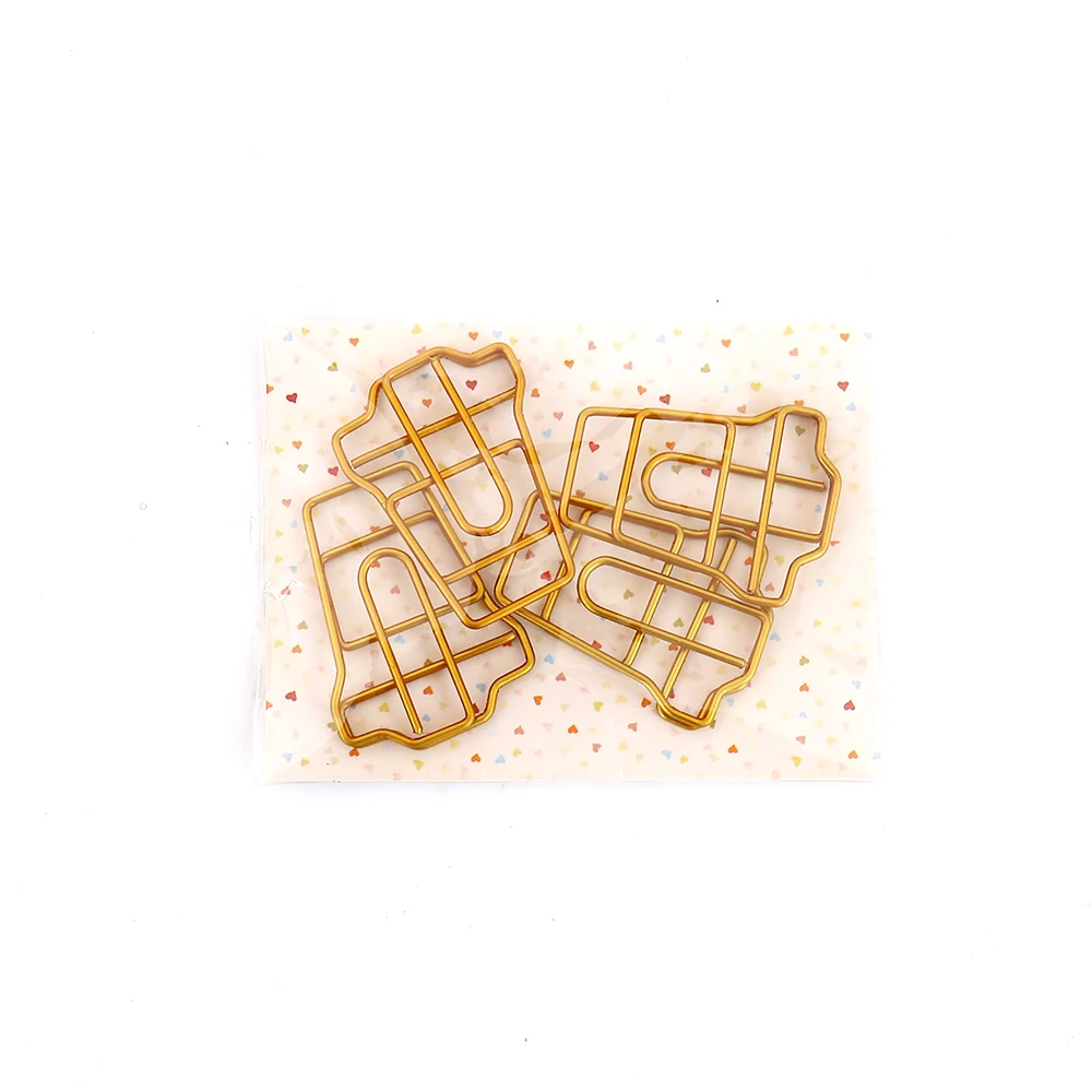 TUTU 4 pz/lotto Forma della tazza di caffè di Carta Pinze Oro di Colore Divertente Kawaii Segnalibro forniture Per Ufficio Scuola Cancelleria