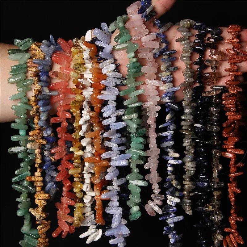 Irregular Point Stone Beads Long Teeth Shape Quartz Pendant Agates Point Stick Beads For Jewelry Making Accessories DIY 10-24mm