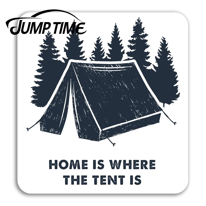 Jump Time for Camping Tent Forest Fun Vinyl Stickers Sticker Luggage Travel Waterproof Accessories Car Bumper Window Decal