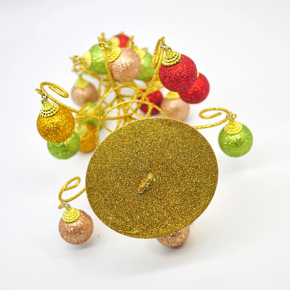 Decoração de árvore de ferro com presente para crianças, decoração de árvore de ferro com bolas, torre, casamento, natal