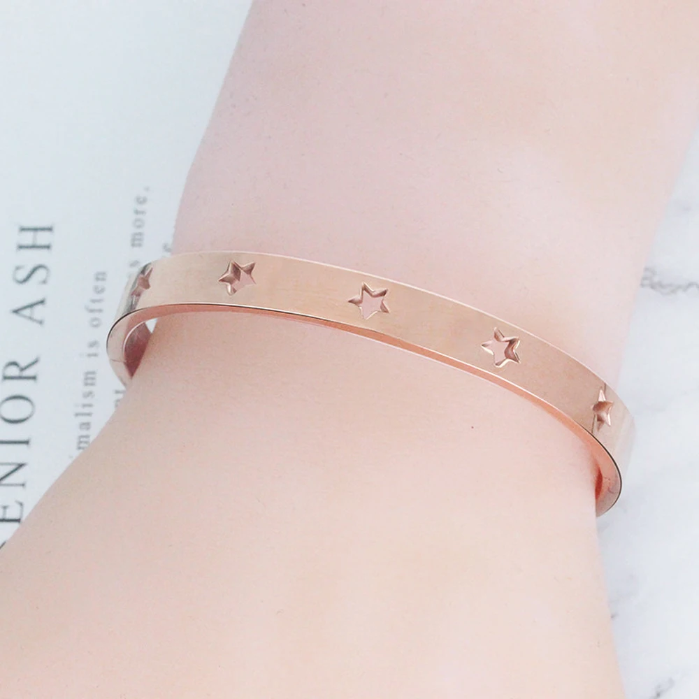 Women's Hollow Star Stainless Steel Bracelet
