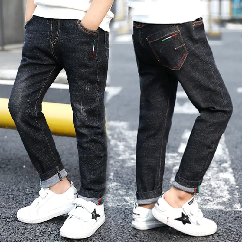 IENENS Kids Boys Jeans Classic Pants Denim Clothing Children Fashion Boy Casual Bowboy Long Trousers 5-13Y
