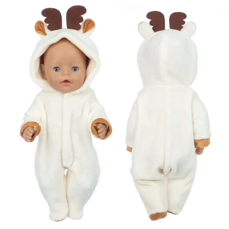 

White Warm Suit+Shoes Doll Clothes Fit 17 inch 43cm Doll Clothes Born Baby Suit For Baby Birthday Fistival Gift