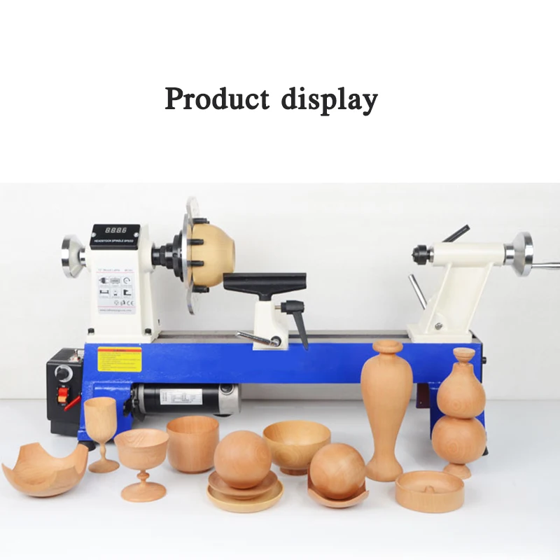 220V Multifunctional Miniature Woodworking Lathe Bead Machine Small Bracelet Rotating Lathe Household Wood Rotary Lathe Machine