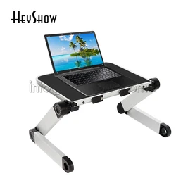Adjustable Foldable Laptop Stand Aluminum Ergonomic Lap Desk with Mouse Pad for TV Bed Sofa Tray PC Notebook Table