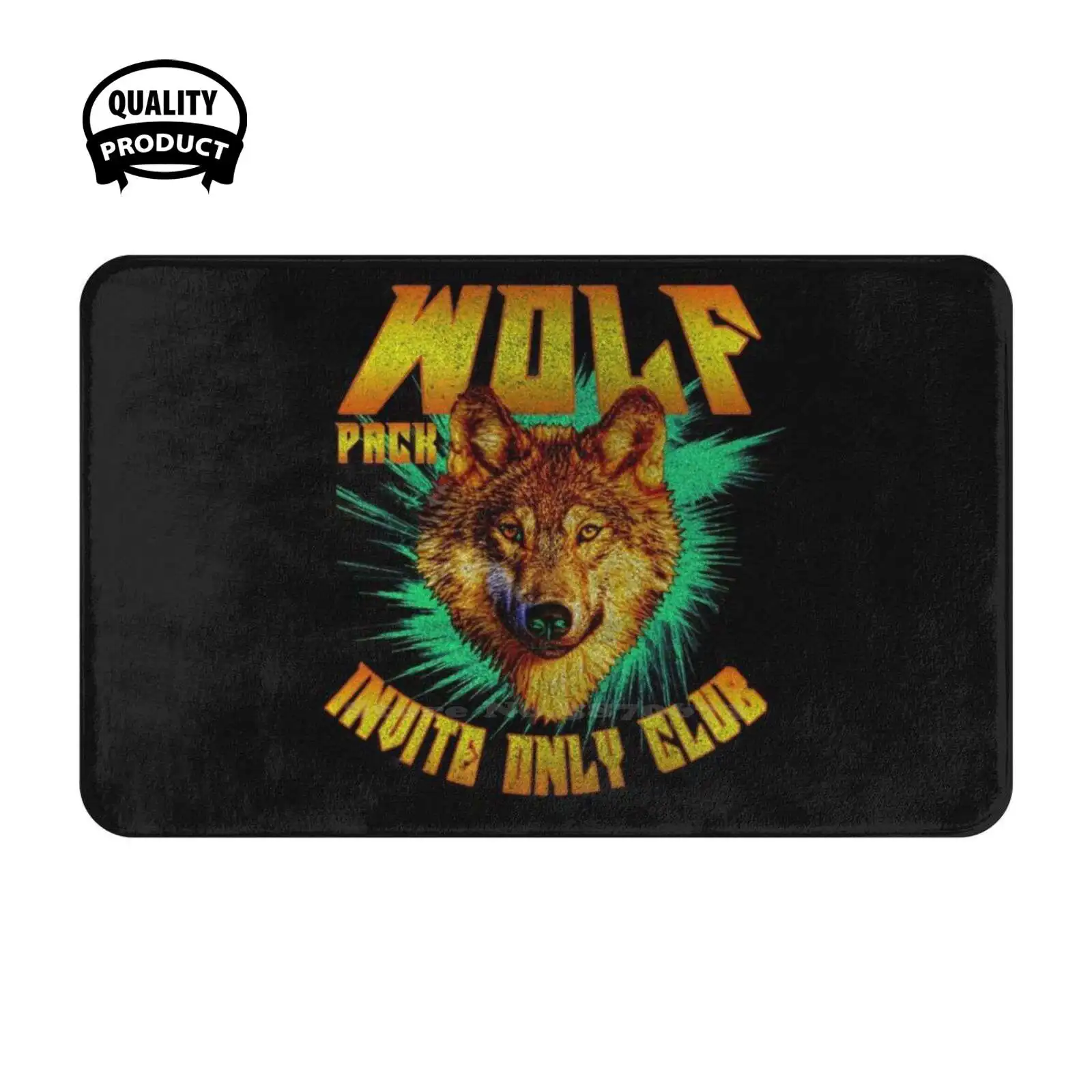 Invite Only Club Soft Cushion Home Carpet Door Mat Car Rug Grey Wolf North Carolina State Wolf Art Unr Werewolves Yellow And