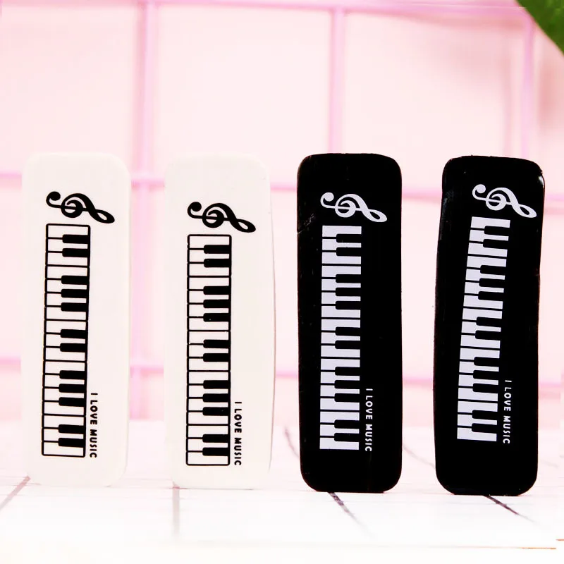 1pcs Cute Piano Note Pencil Eraser Rubber Novelty Stationery Gift for Kids School Office Supplies