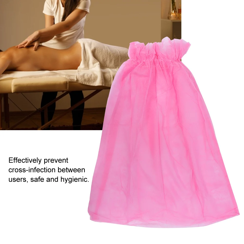 10Pcs/Set Disposable Non-Woven Beauty Salon Bath Skirt Dress Lady SPA Bath Towel