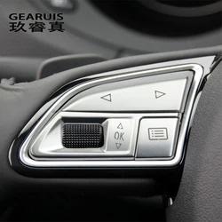 Car styling Atuo steering wheel switch buttons Trim Frame decoration Covers stickers for Audi Q3 2013-2018 Interior Accessories