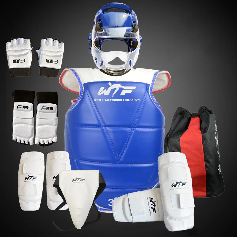 Taekwondo Competition Protective Suit For Adults Children Taekwondo Kit Guard Shin Guard Gear Set Combined Sports Protector Kids