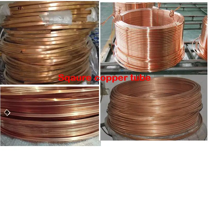 1M square copper tube Red Copper coil 6x6 8x8 10x10 square Copper tube copper pipe