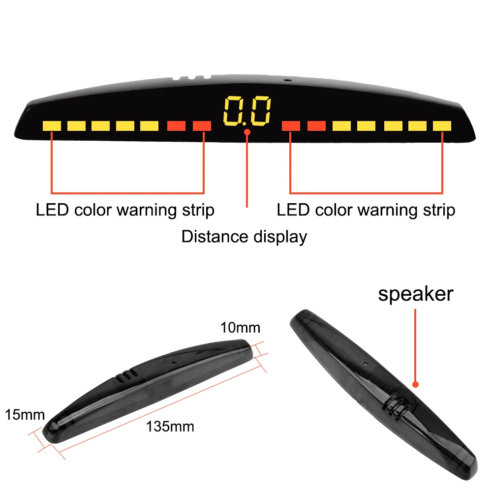 LEEPEE Universal Auto LED Parkplatz Sensor Auto Auto Detektor Parktronic Reverse Backup Radar Monitor System Kits Mit 4 Sensoren