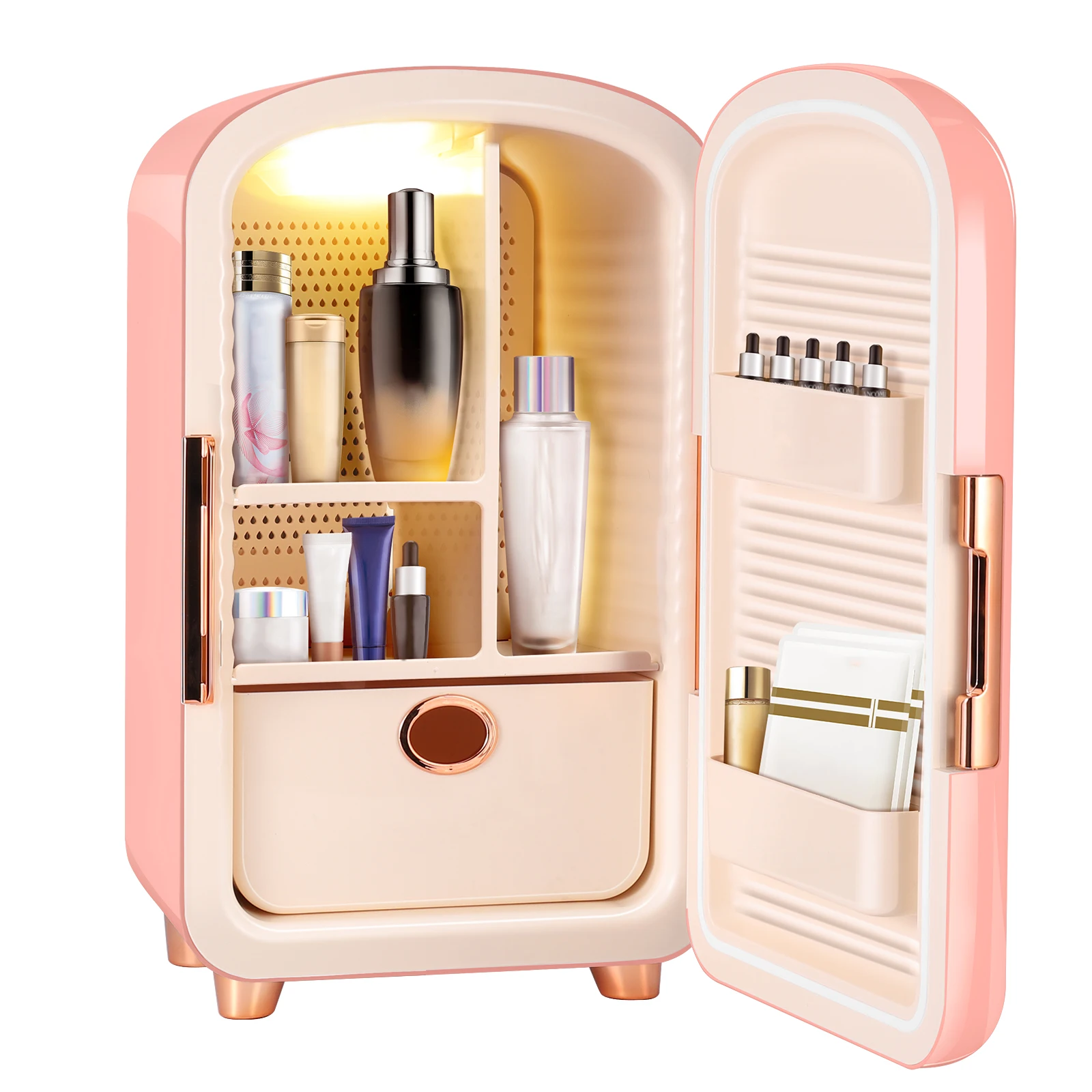 12L Professional Beauty Refrigerator Skin Care Cosmetics Small Refrigerator Intelligent  Pink Mini Makeup Cosmetic Fridge