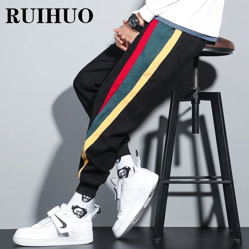 Corduroy Jogging Pants Men Clothing Work Pants For Men Fashion Trousers Street Wear Big Size 5XL 2024 Spring New Arrivals