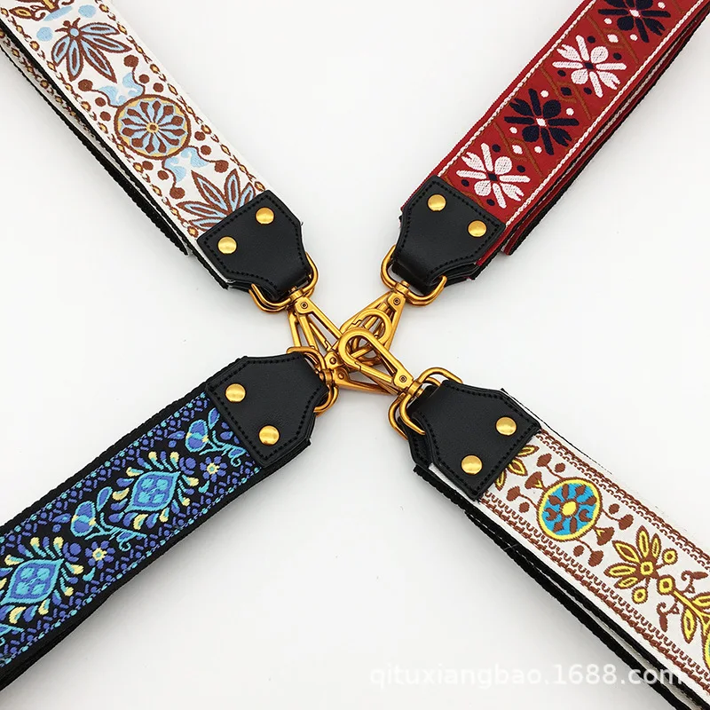 2020 New Strap for Shoulder Bags Cotton Floral Design Classical Wide Handle Belt Straps for Crossbody Women Bag 98 Cm Length