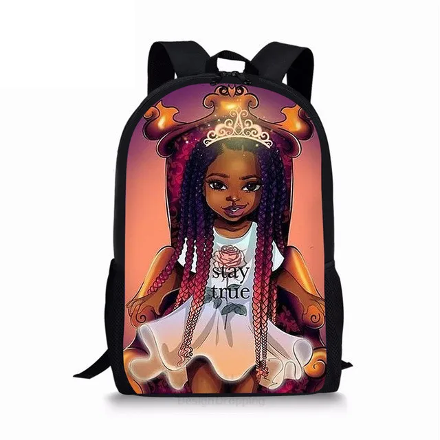 Afro africano bebê menina durável escola mochila para crianças bonito dos desenhos animados criança armazenamento schoolbag crianças meninas bonito livro saco