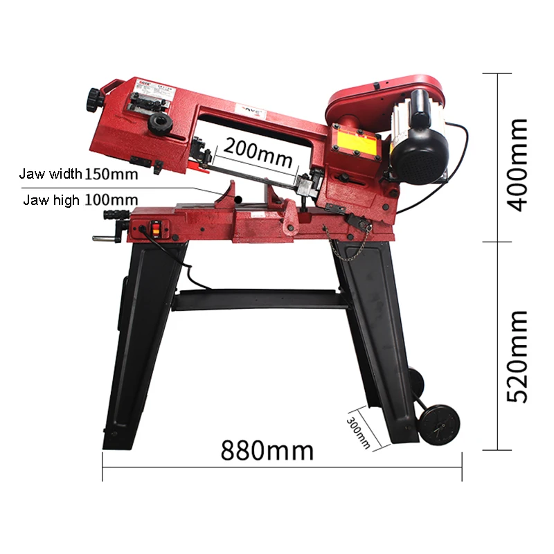 Metal Band Saw 220V 750W Woodworking Sawing Machine with English Manual Wood Cutting Machine