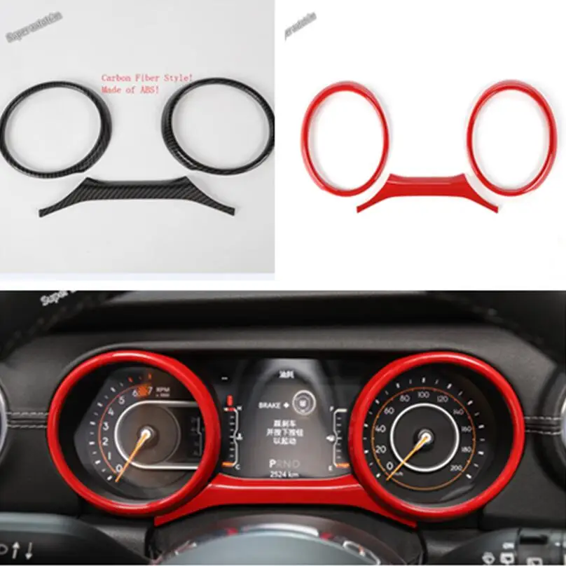 

Lapetus Dashboard Instrument Decoration Ring Screen Panel Accessories Interior Cover Trim Fit For Jeep Wrangler JL 2018 - 2022