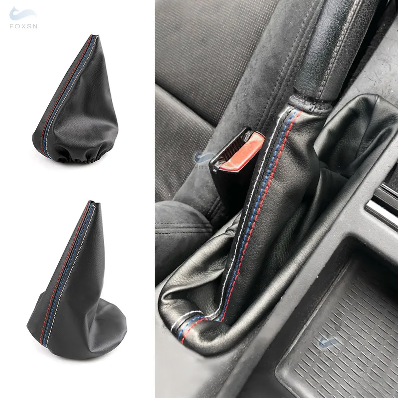 Car Accessories Inner Gear Shift Collars Manual Handbrake Gaiter Boot Leather Cover Trim For BMW 3 Series E36 E46 E30 E34 M3 Z3