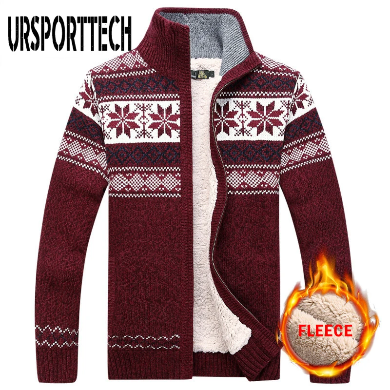 Vest Heren Trui Warme Fluwelen Sweatercoat Winter Wollen Vest Mannelijke Casual Thicken Warm Fleece Kerst Trui Voor Man