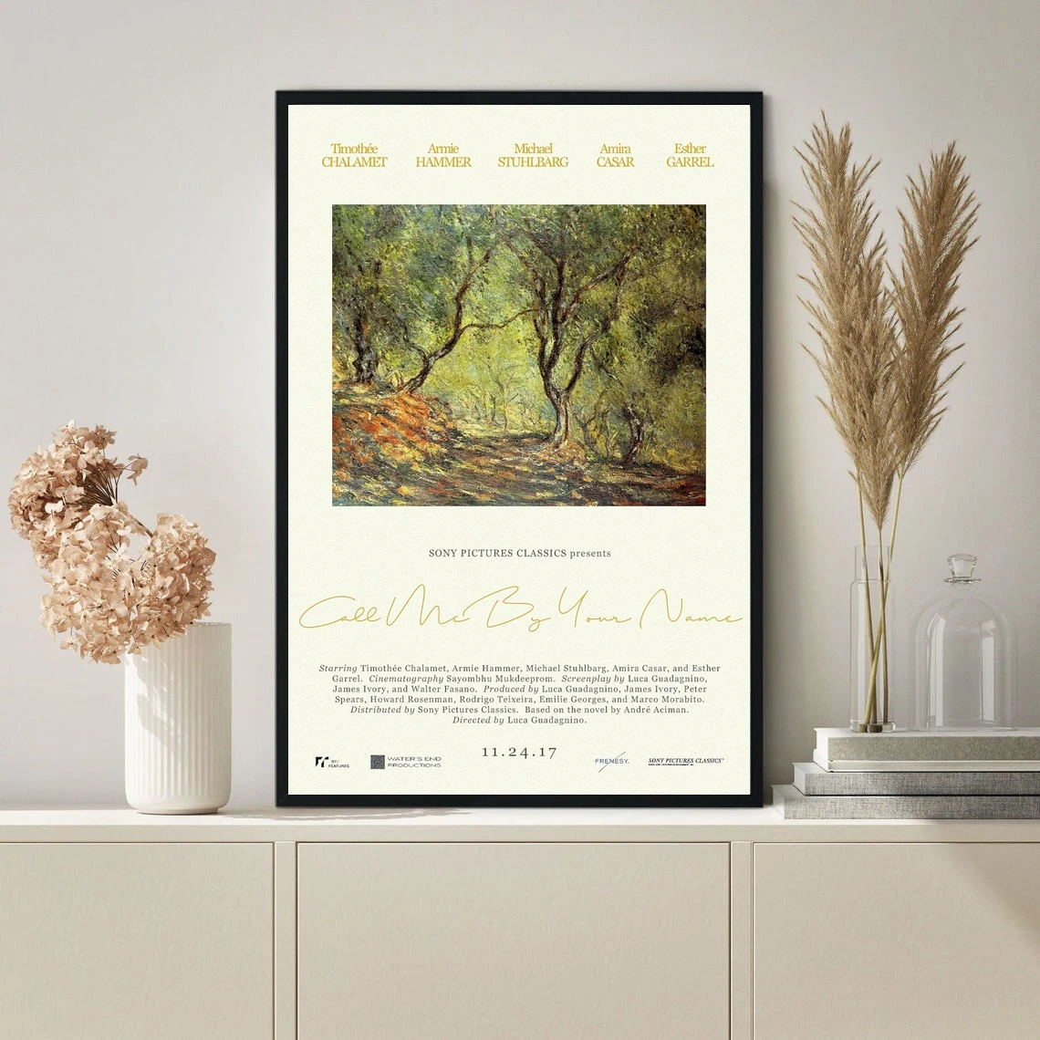 اتصل بي باسمك ملصق الفيلم الكلاسيكي الشعبي قماش المشارك طلاء جدران ديكور المنزل (بدون إطار)