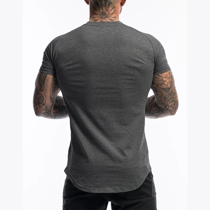 New Fitness Sport Shirt Men Cotton Slim Fit Men Gym T Shirt Sport Tees Weightlifting Workout tshirt