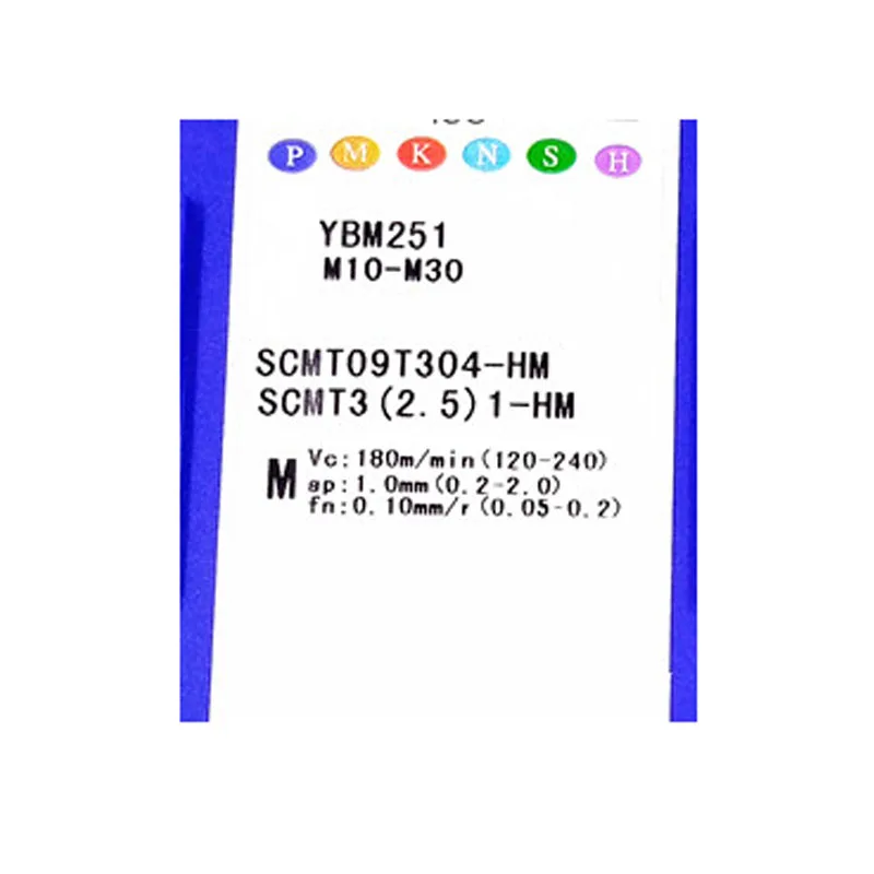 Inserti originali lavorazione SCMT acciaio inossidabile SCMT09T304 SCMT09T308 SCMT120404 -HM -EM YBM251 YBM253 utensile da taglio per tornio CNC