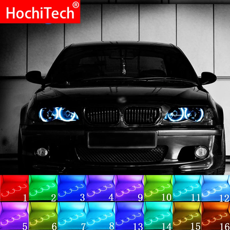 Per BMW serie 3 E46 Sedan Facelift 2001-05 accessori faro LED multicolore Angel Eyes Ring Eye DRL telecomando RF