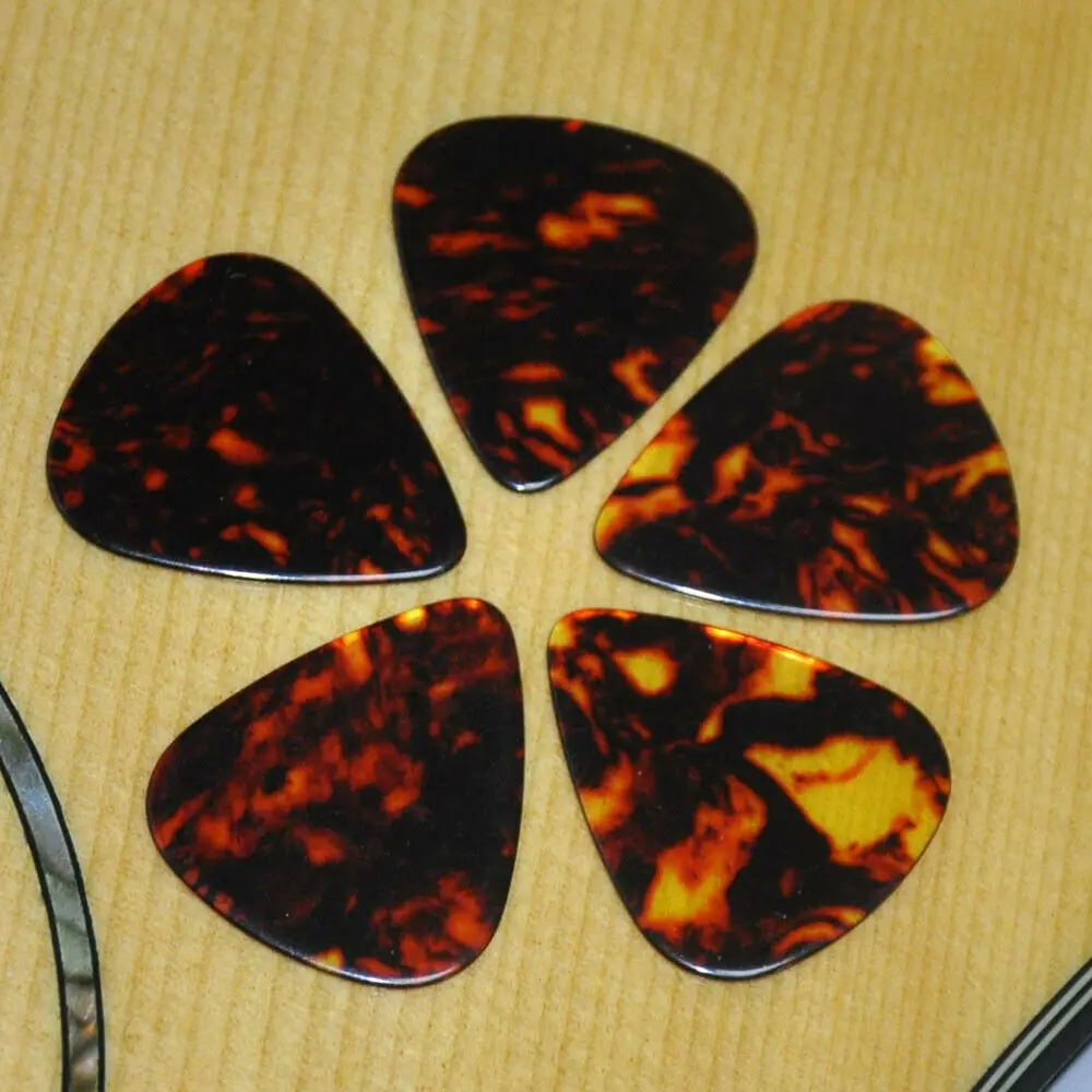 Lots of 100pcs 0.96mm Heavy Gauge Guitar Picks Plectrums Celluloid Tortoiseshell