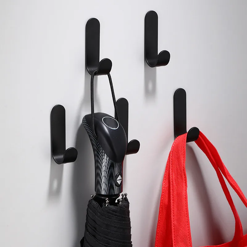 1/2/5PCS สีดำสีขาว Matt ผ้าขนหนูห้องน้ำ Wall Hook Kitchen แขวนกระเป๋าสำหรับผ้าขนหนูเสื้อผ้าแขวน Bath อุปกรณ์เสริม