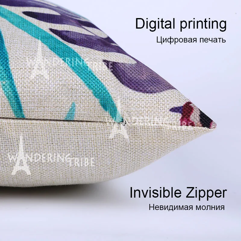 Colorful Flower Cushion Cover Tropical Jungle Decorative Throw Pillowcase Plant Abstract Home Decor Sofa Bed Pillow Covers Cojin