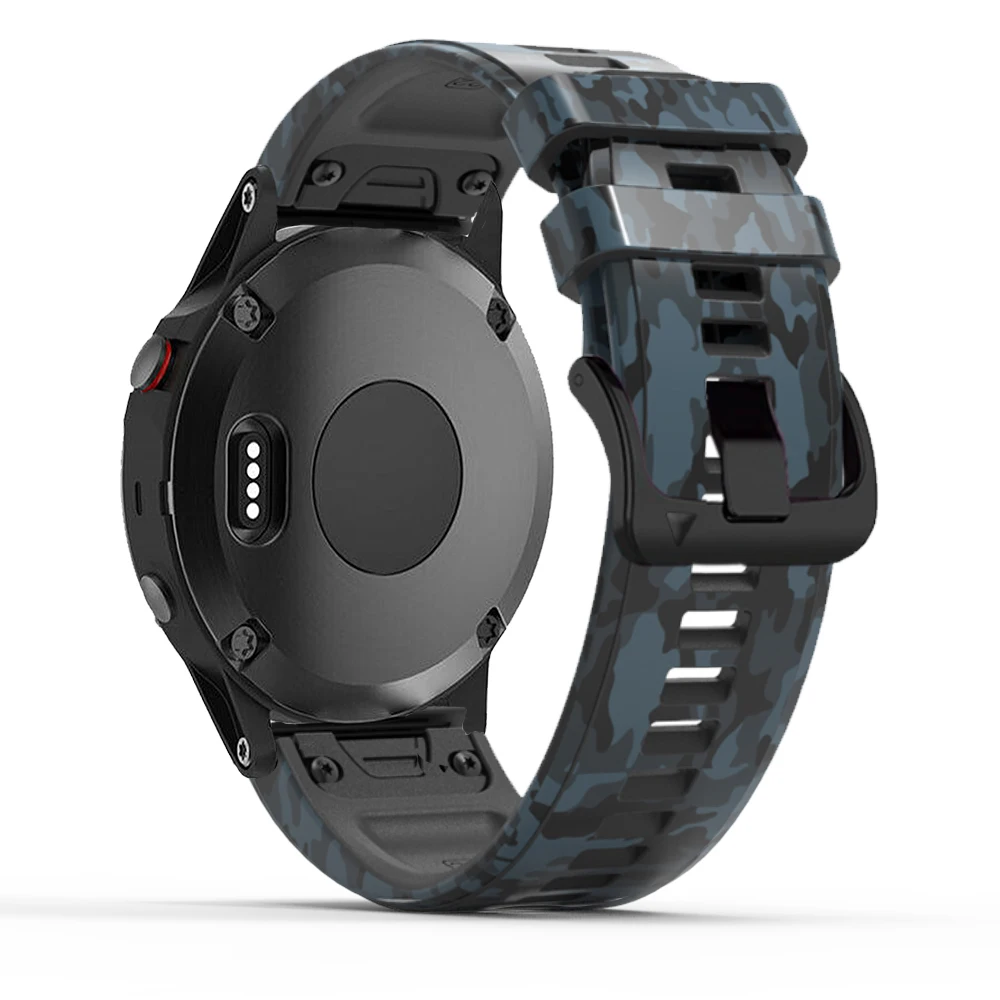 22 26 mm silikonowy pasek zamienny z nadrukiem kamuflażu do opaski Garmin Fenix 8 47 51 mm 7 7X Pro 6 6X Pro 5 5X Plus QuickFit