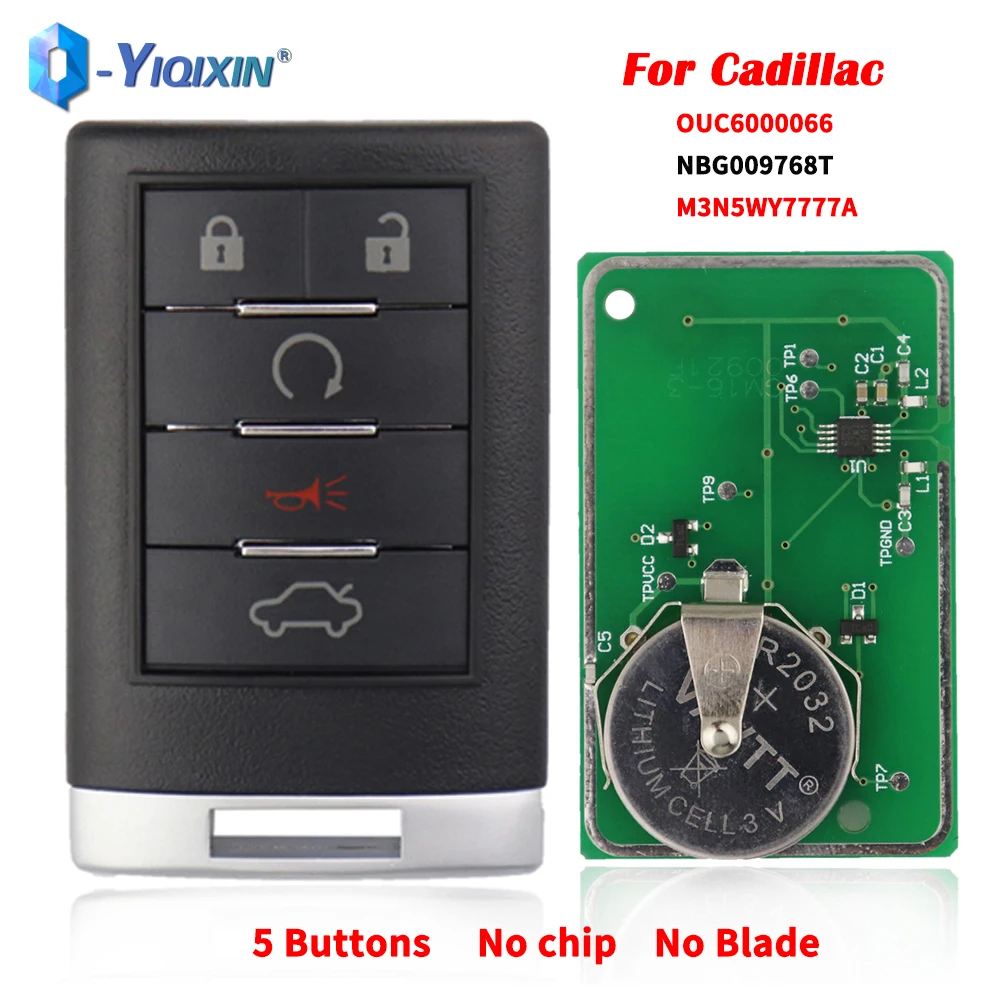 

YIQIXIN 5 Buttons Replacement Fob 315/433Mhz Car Remote For Cadillac Escalade SRX CTS XTS DTS 2007 2008 2009 2010 2011 2012 2014