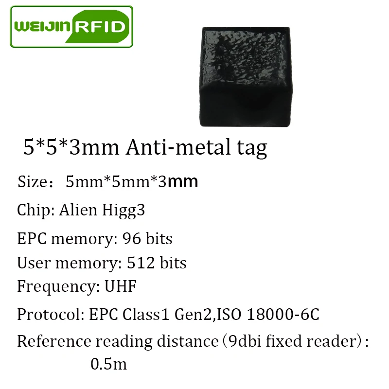 Étiquette rfid uhf anti-métal, étiquette passive, puce RF, VIKITEK EPC C1G2 915m 900 868 902-928MHZ alien impinj NXP, ISO18000 6c